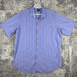 TailorByrd Short Sleeve Button Up Shirt Mens 4XLT Big &‎ Tall Cotton Striped